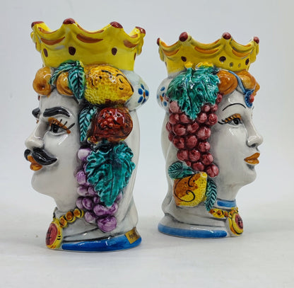 Colorful Sicilian Moor’s Head planter for Mediterranean and Italian home decor