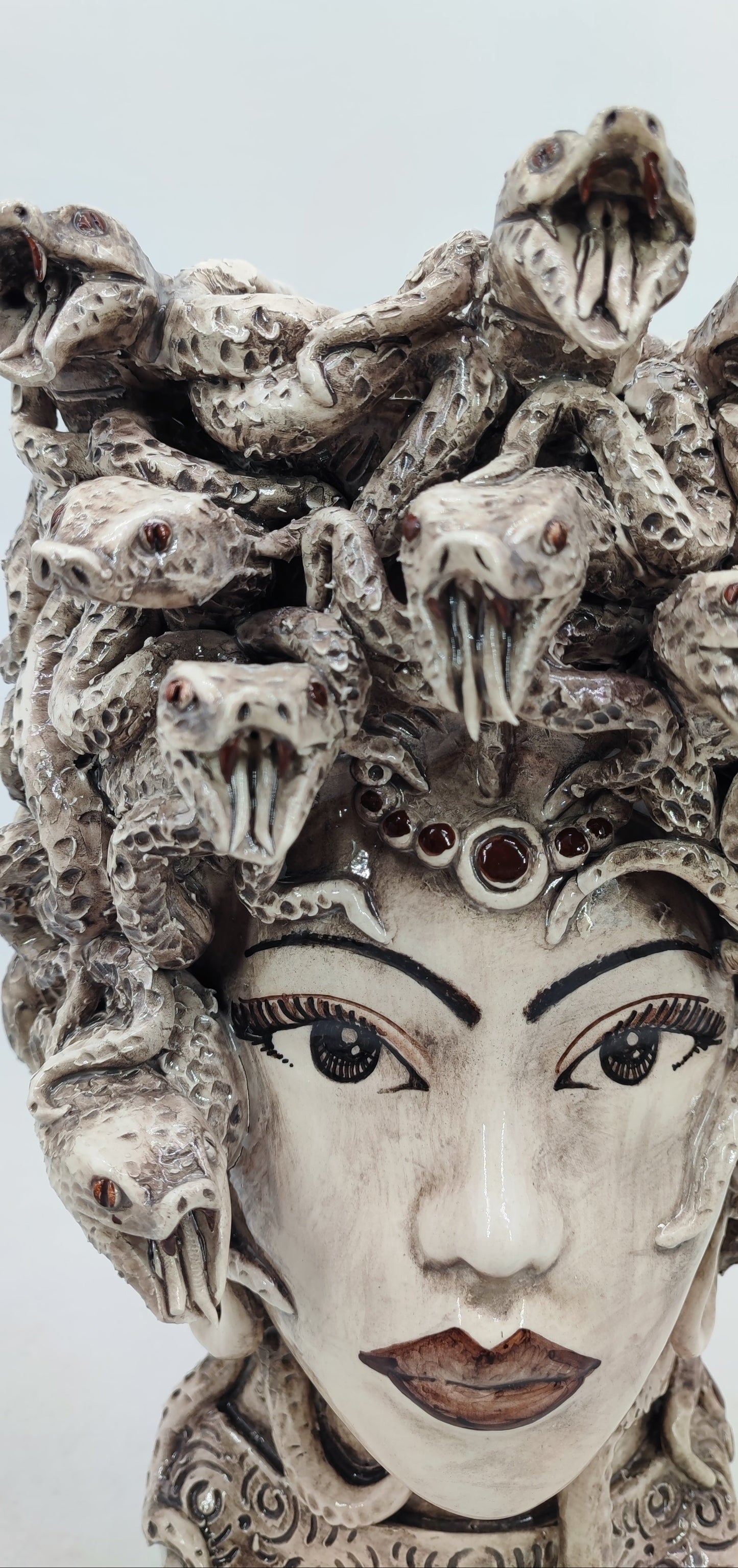 Handmade Sicilian Medusa Head 38 cm – Antique Caltagirone Ceramic Testa di Moro