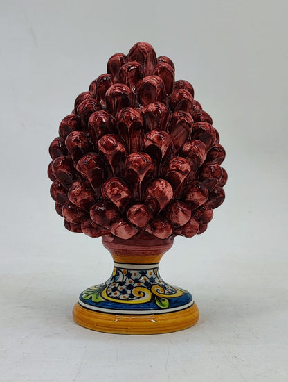 Handmade Sicilian Ceramic Pine Cone – 22 cm Italian Good Luck Decoration