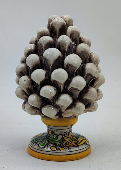 Handmade Sicilian Ceramic Pine Cone 17 cm – Italian Good Luck Home Decor
