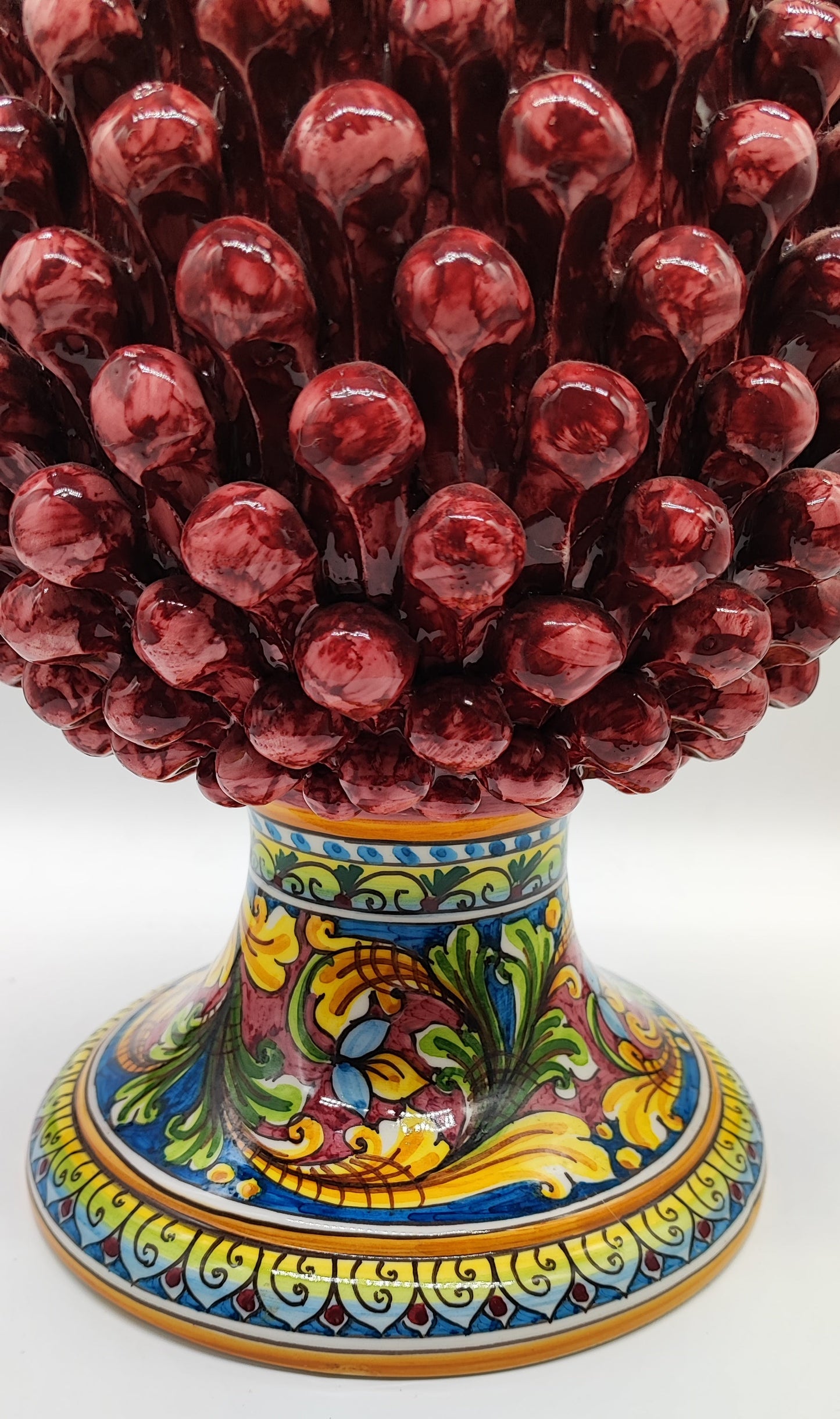 Large Sicilian Ceramic Pine Cone 42 cm – Handmade Italian Pigna
