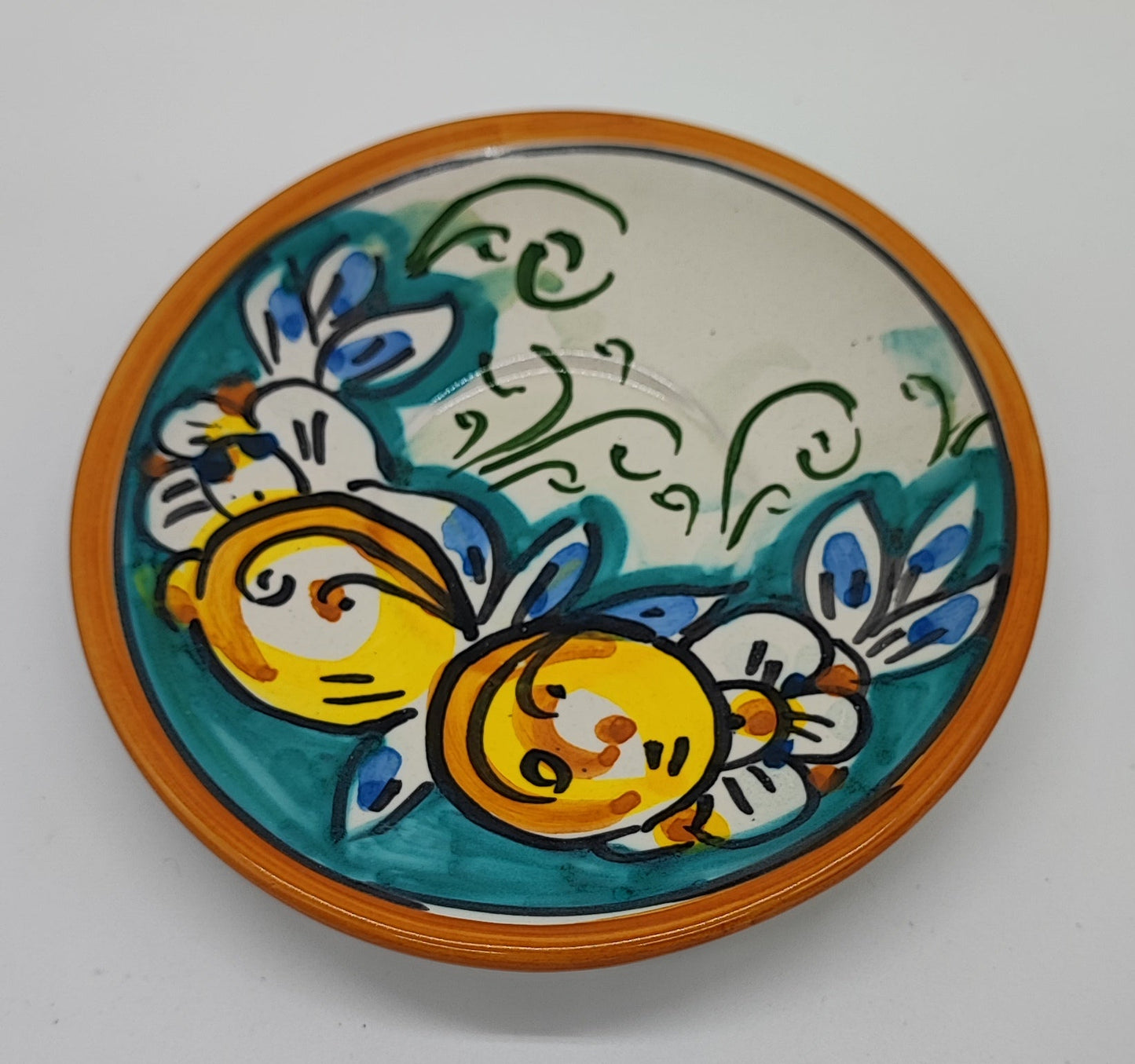 Hand-Painted Sicilian Espresso Cup and Saucer – Caltagirone Italian Ceramic