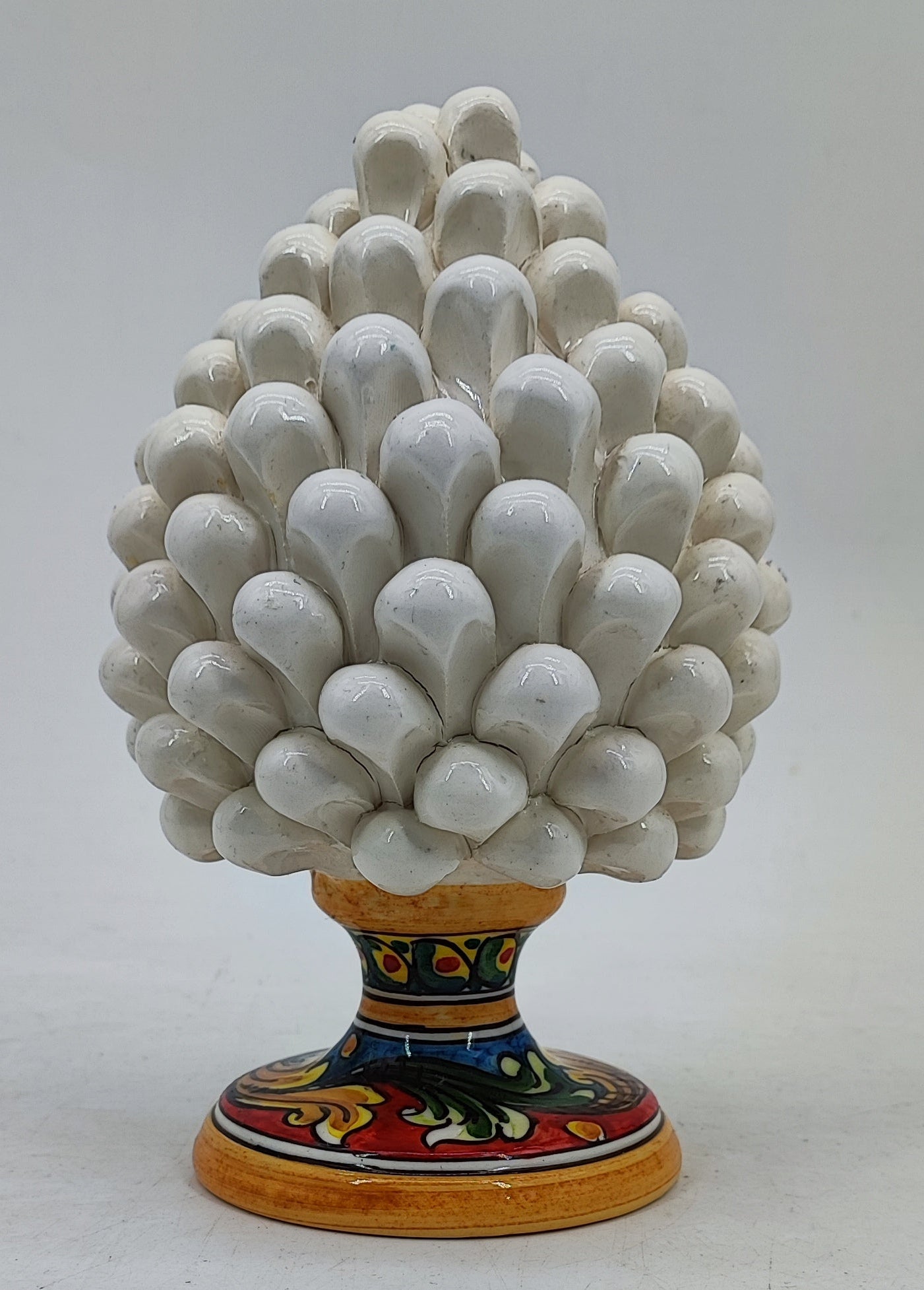 Handmade Sicilian Ceramic Pine Cone 22 cm – Palermo Majolica Italian Home Decoration