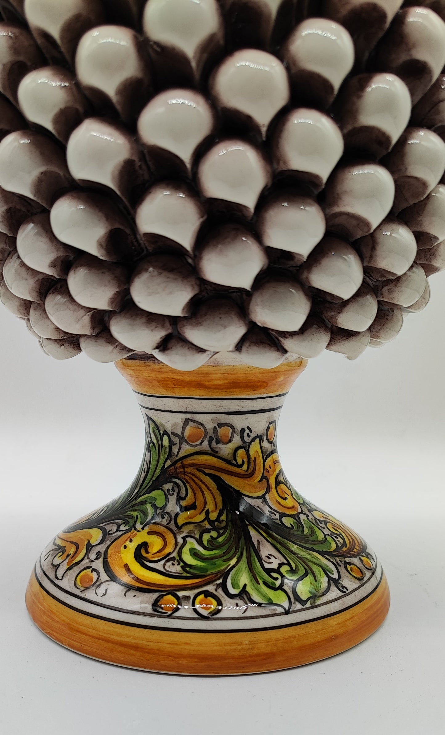 Sicilian Ceramic Pine Cone 32 cm – Handmade Italian Pigna