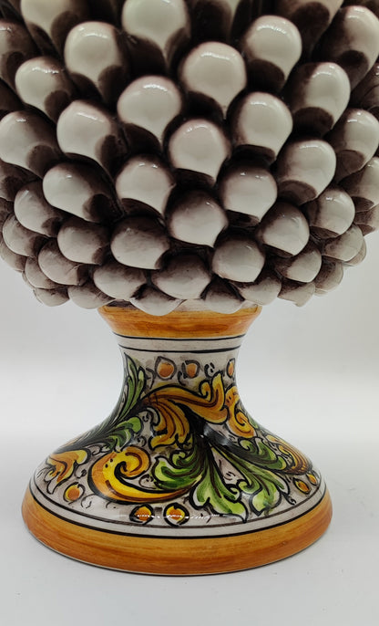 Sicilian Ceramic Pine Cone 32 cm – Handmade Italian Pigna