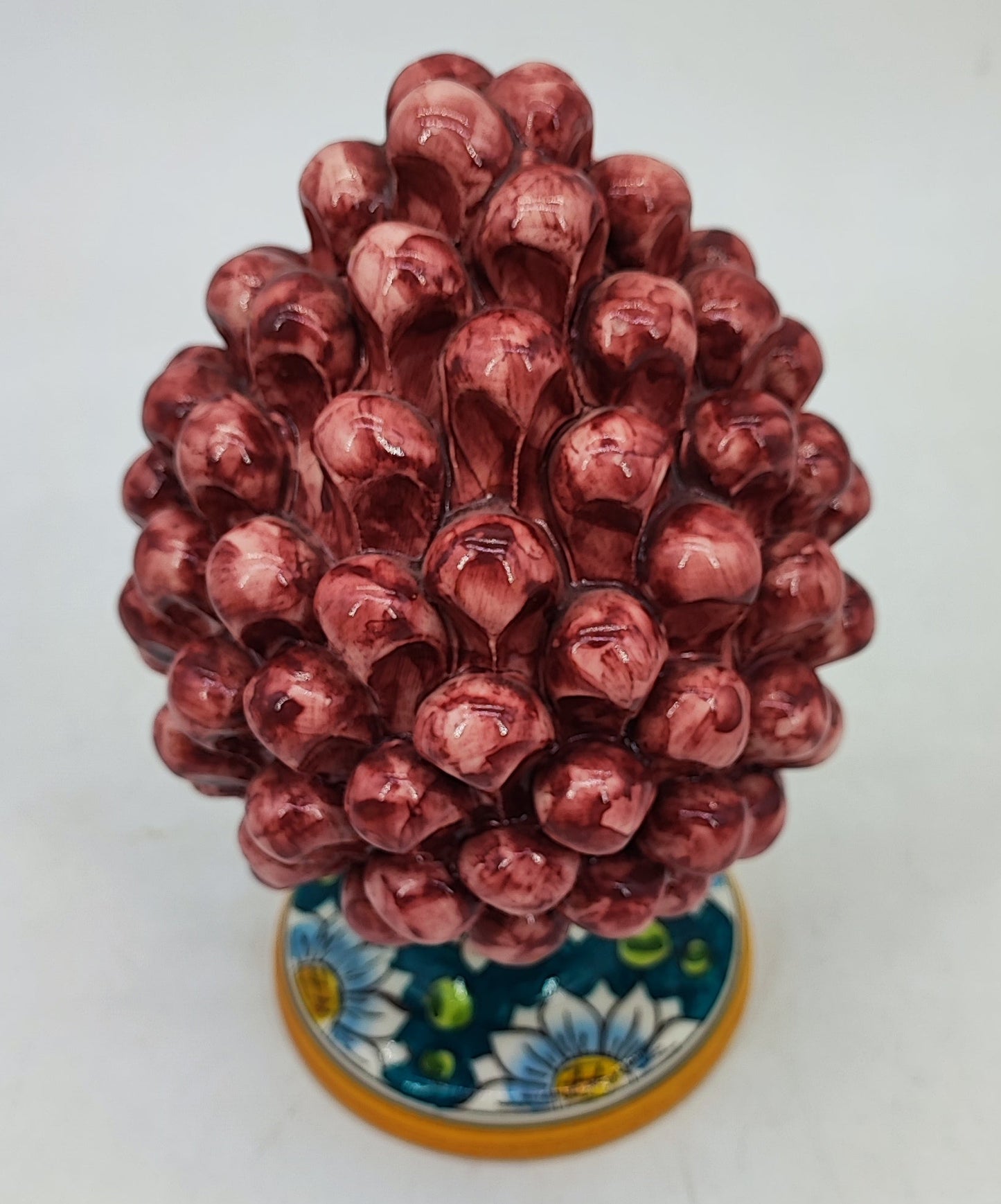 Handmade Sicilian Ceramic Pine Cone – 22 cm Taormina-Inspired Italian Décor