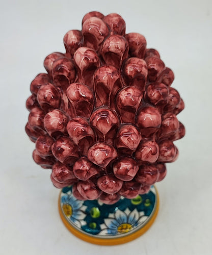 Handmade Sicilian Ceramic Pine Cone – 22 cm Taormina-Inspired Italian Décor