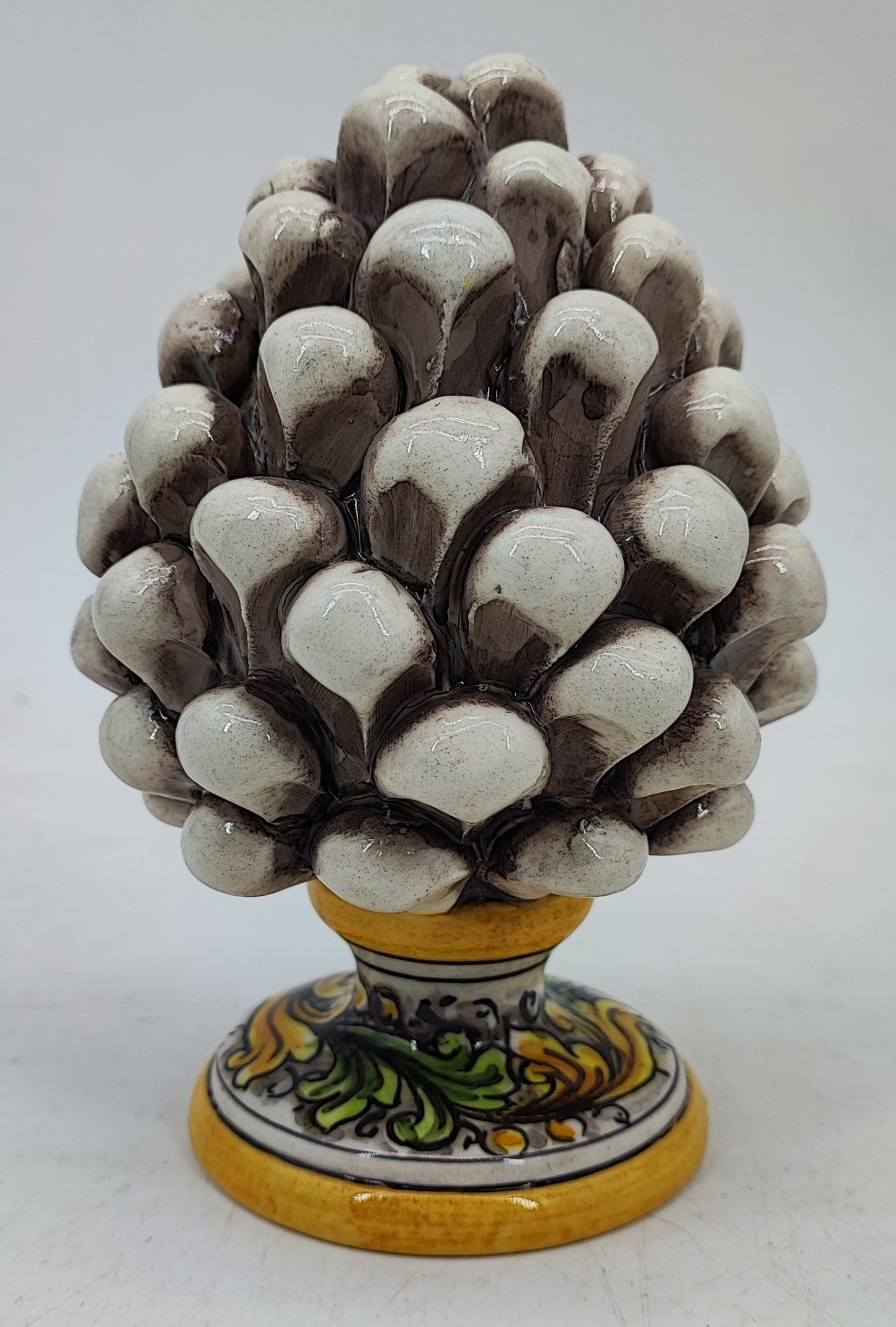 Handmade Sicilian Ceramic Pine Cone 17 cm – Colorful Italian Home Decor