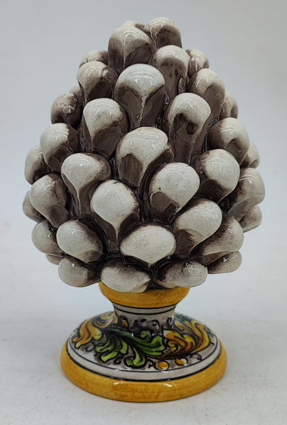Handmade Sicilian Ceramic Pine Cone 17 cm – Colorful Italian Home Decor